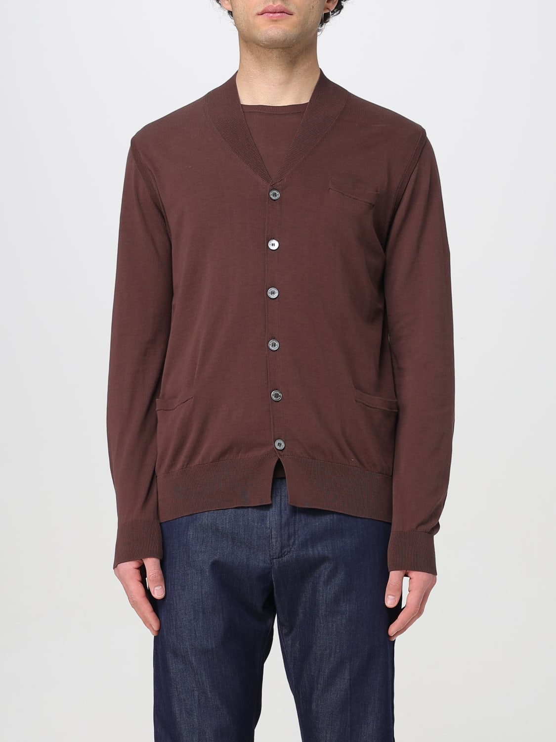 BALLANTYNE CARDIGAN: Sweater men Ballantyne, Brown - Img 1