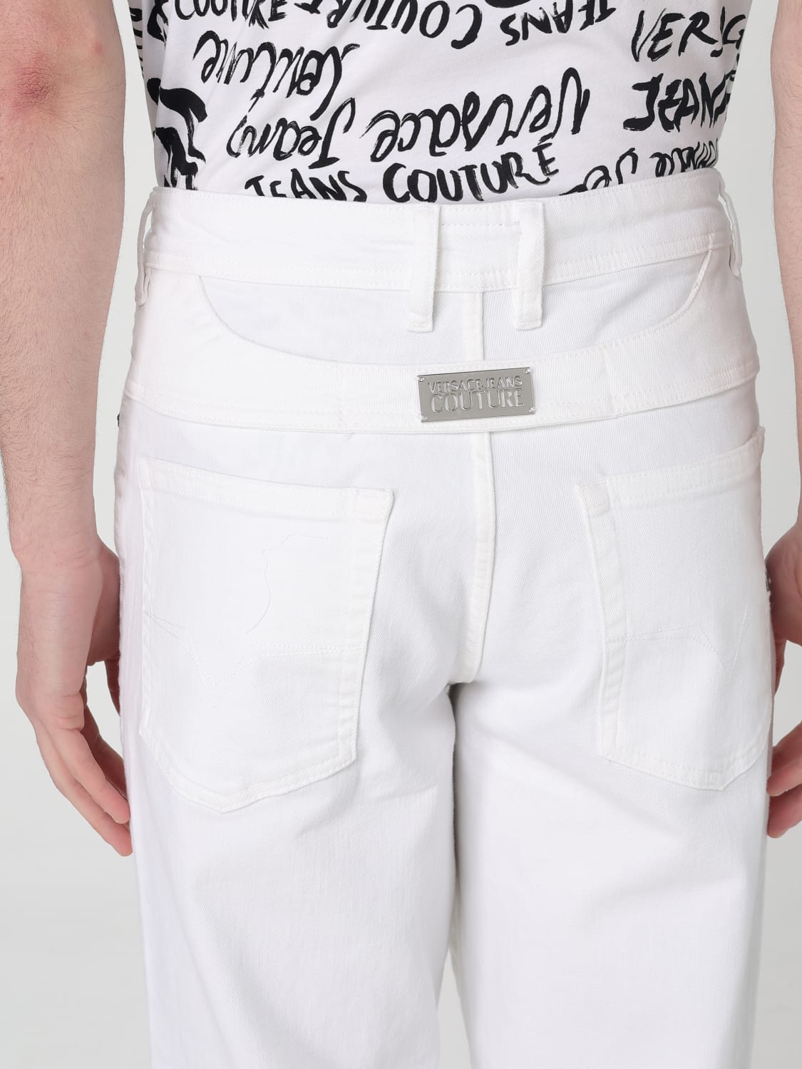VERSACE JEANS COUTURE JEANS: Pants men Versace Jeans Couture, White - Img 3