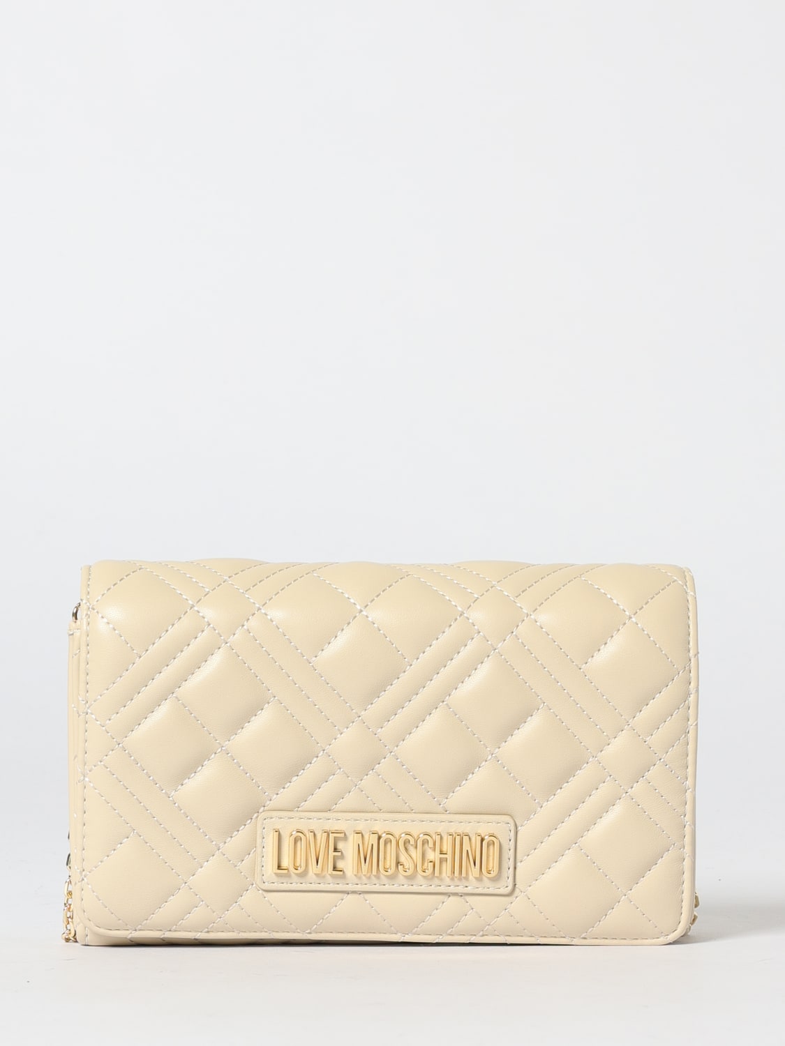 LOVE MOSCHINO BORSA MINI: Borsa Love Moschino in pelle sintetica matelassè , Avorio - Img 1