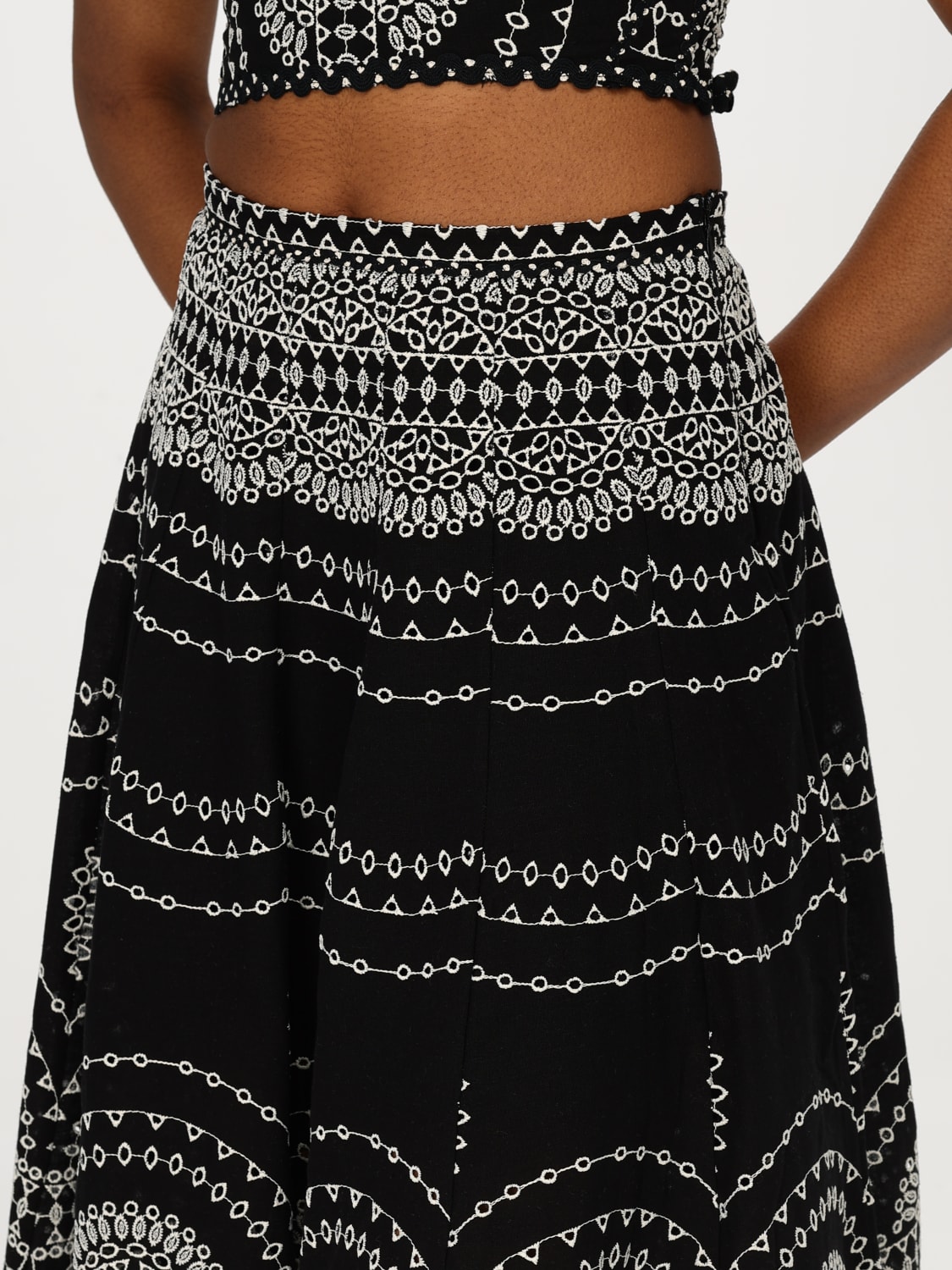 CHARO RUIZ IBIZA GONNA: Gonna in cotone e lino Charo Ruiz Ibiza, Nero - Img 4