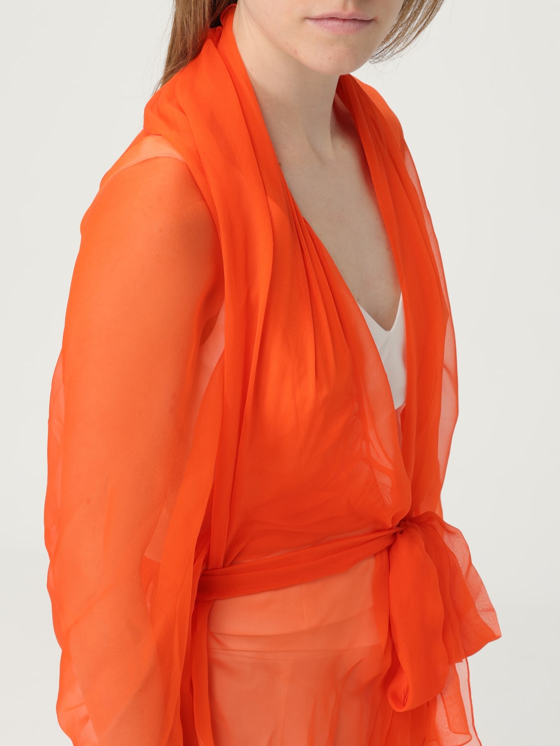ALBERTA FERRETTI JACKET: Scarf woman Alberta Ferretti, Orange - Img 4