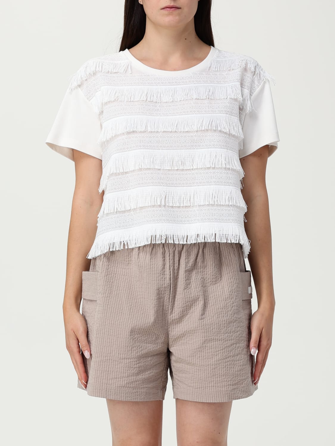 Tシャツ・カットソー EMPORIO ARMANI Woman T-Shirt White EW001518AF12545 U0006 EMPORIO ARMANI: T-shirt woman - White | Emporio Armani t