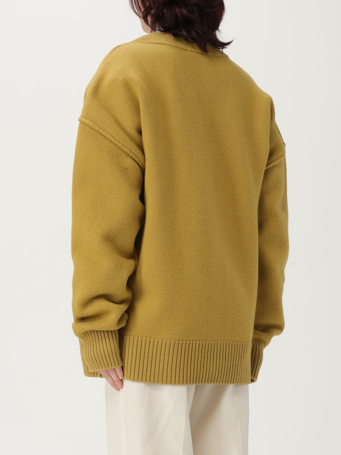 AMI PARIS: Cardigan woman - Yellow | Ami Paris cardigan