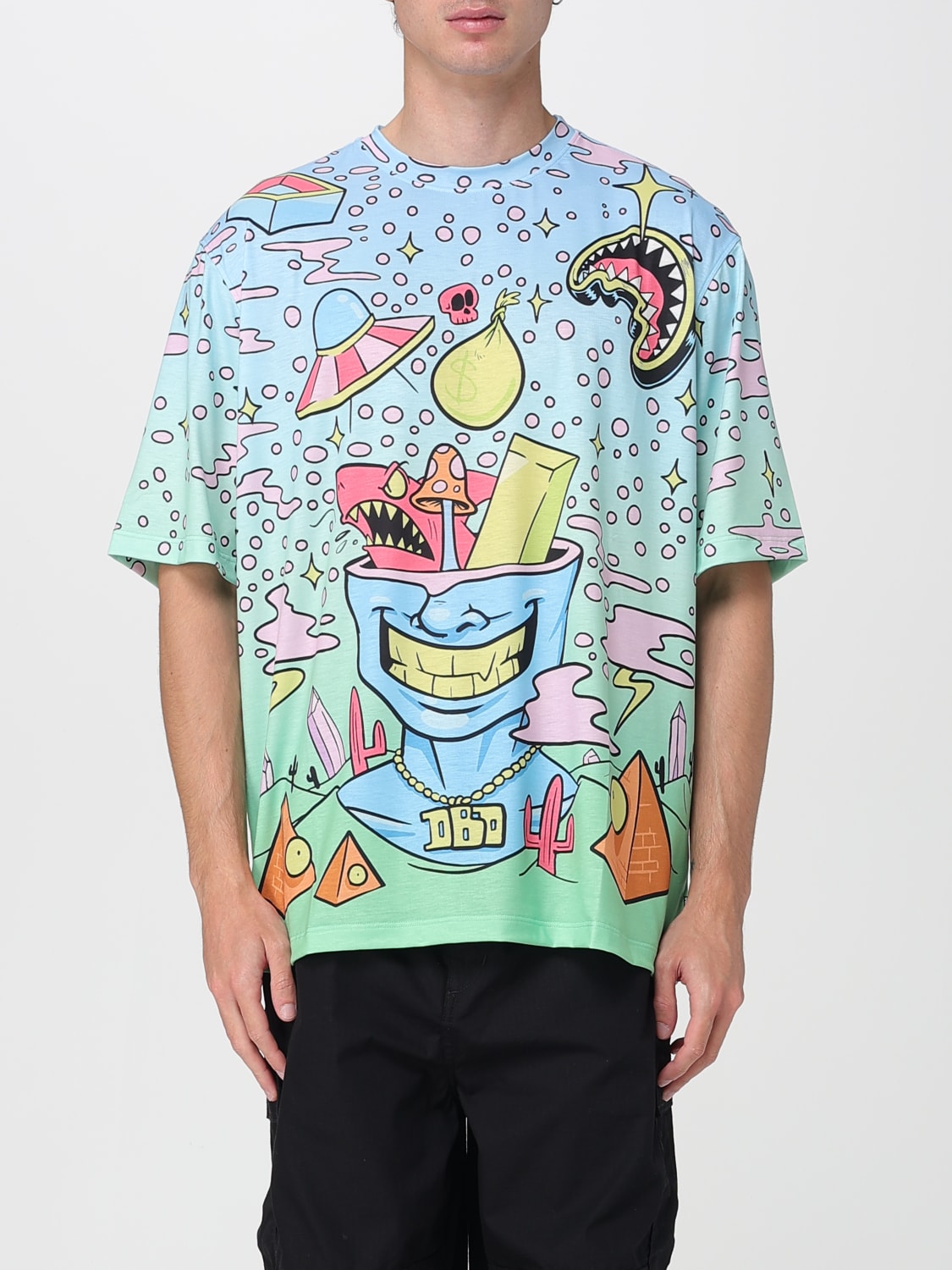 SPRAYGROUND: T-shirt stampata con maxi logo - Avorio | T
