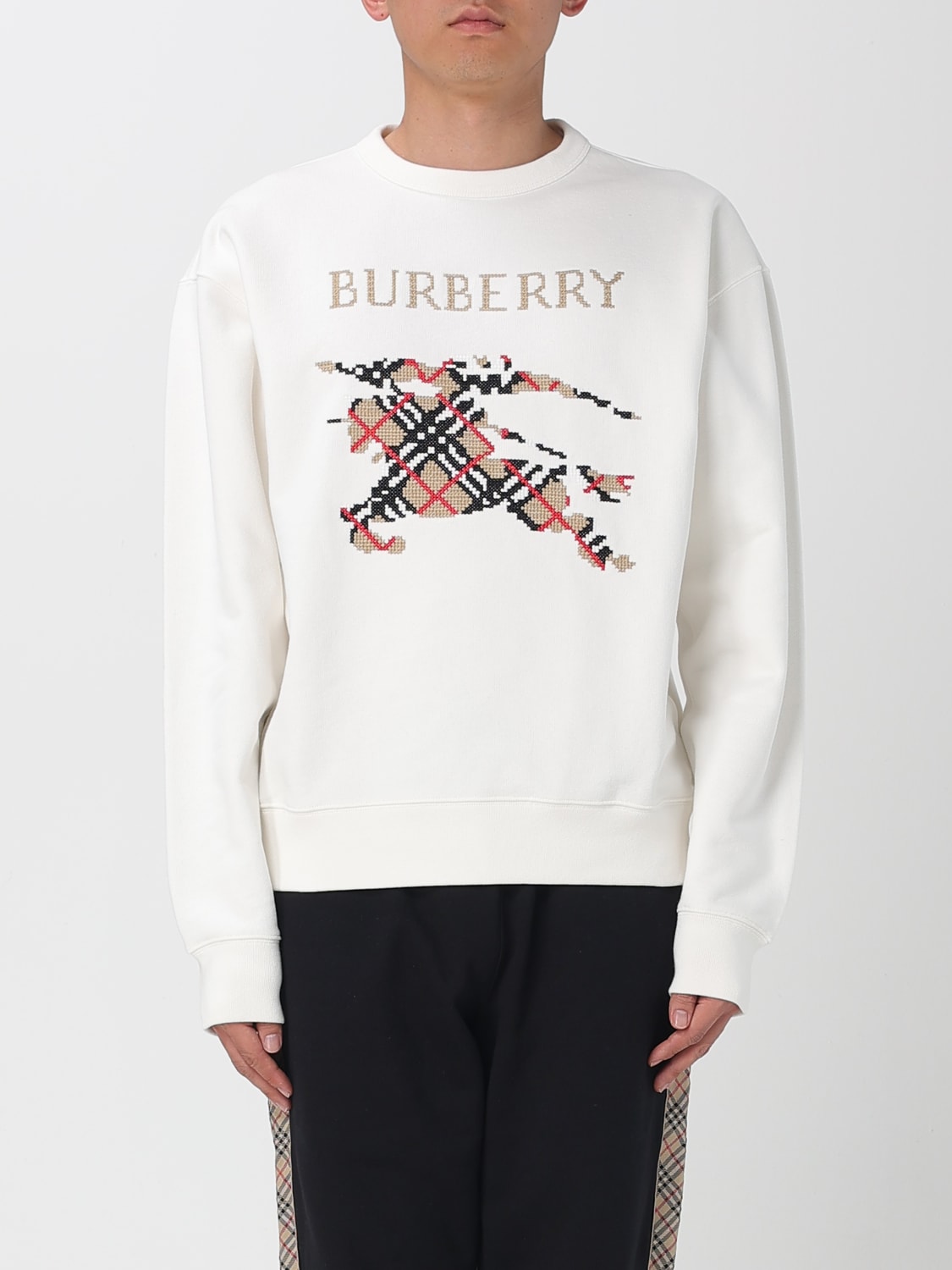BURBERRY: Sweater men - White | Burberry sweatshirt 8110547 online