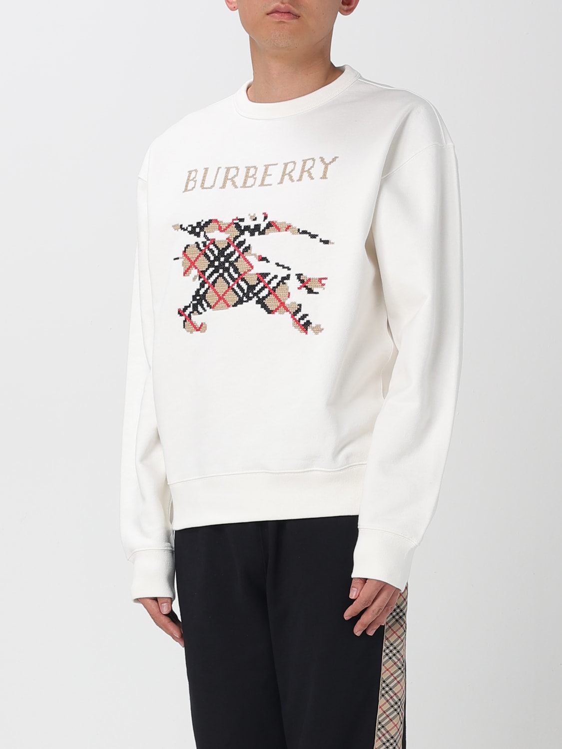 BURBERRY: Sweater men - White | Burberry sweatshirt 8110547 online