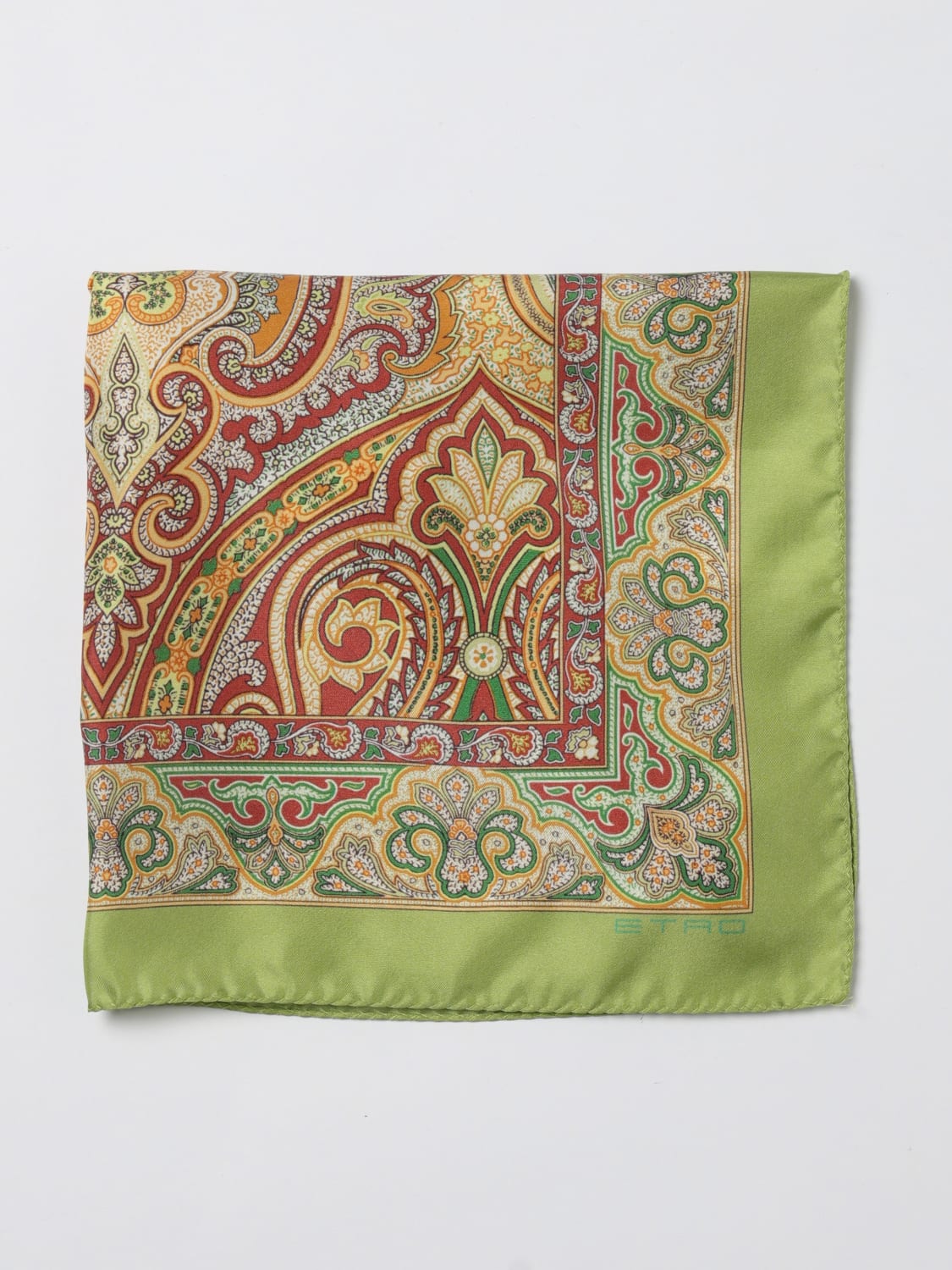 ETRO POCKET SQUARE: Neck scarf men Etro, Green - Img 1