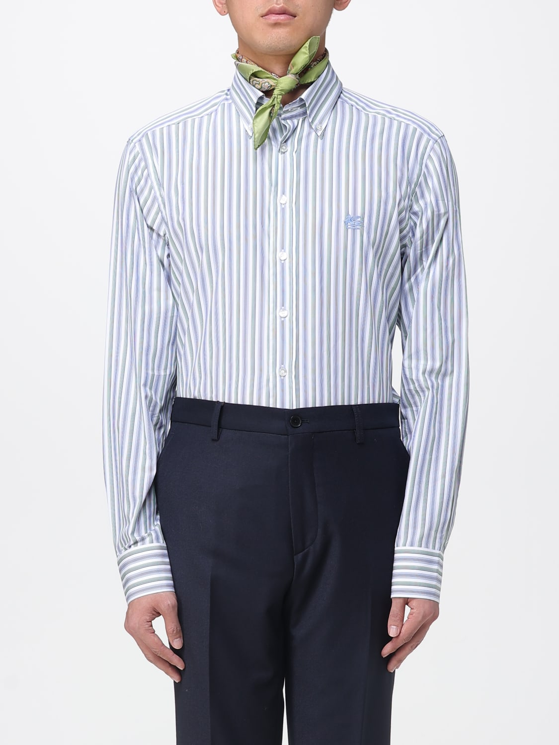 ETRO POCKET SQUARE: Neck scarf men Etro, Green - Img 2