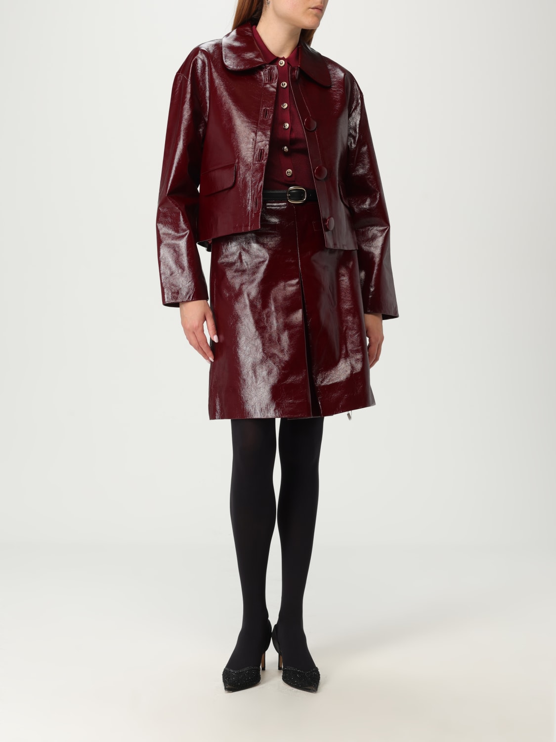 SELF-PORTRAIT GIACCA: Giubbotto Self-Portrait in pelle verniciata , Viola - Img 2