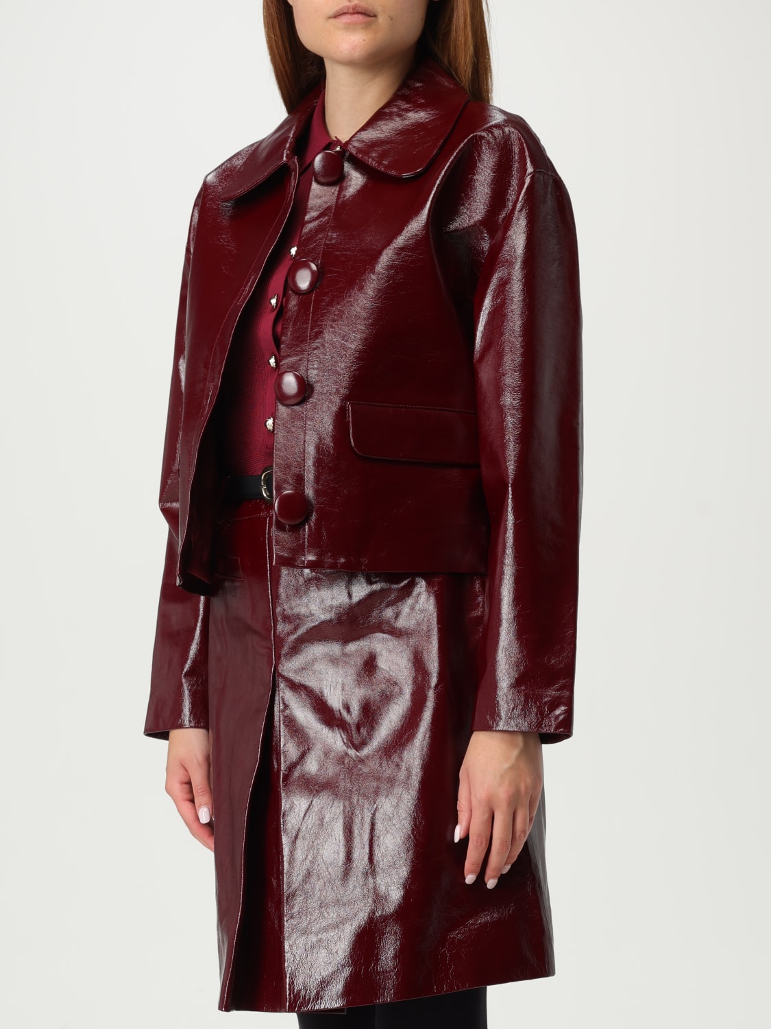 SELF-PORTRAIT GIACCA: Giubbotto Self-Portrait in pelle verniciata , Viola - Img 4