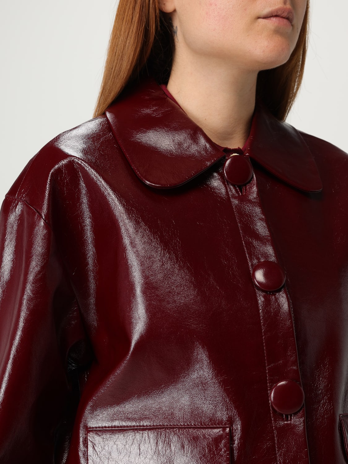 SELF-PORTRAIT GIACCA: Giubbotto Self-Portrait in pelle verniciata , Viola - Img 5