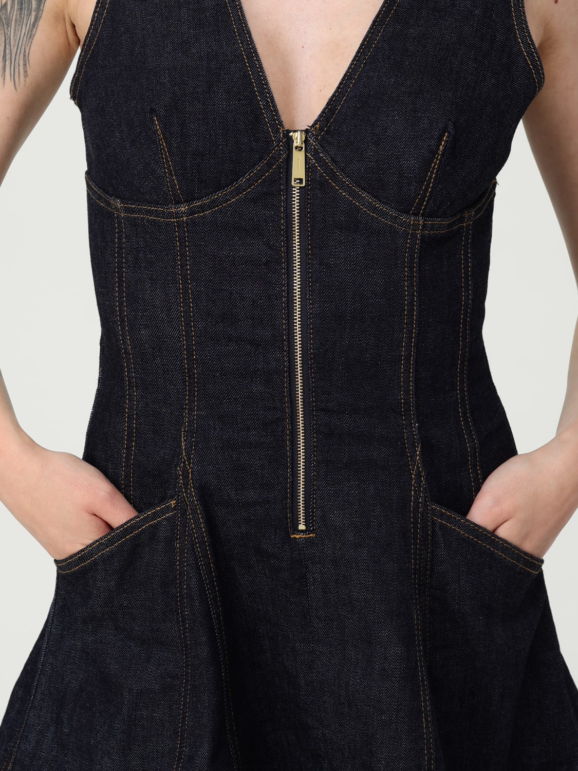 SELF-PORTRAIT DRESS: Dress woman Self-portrait, Blue - Img 4