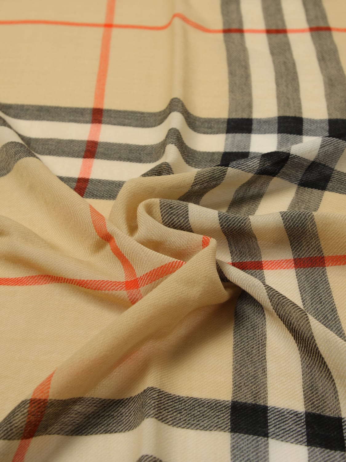 BURBERRY SCIARPA: Sciarpa Vintage Check Burberry in lana , Beige - Img 3