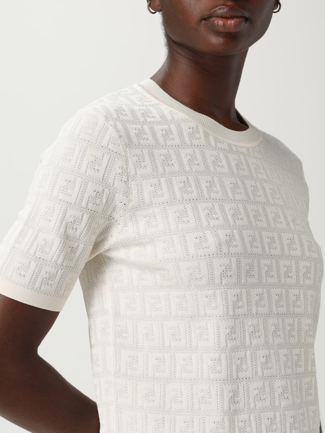 FENDI SWEATER: T-shirt woman Fendi, White - Img 5