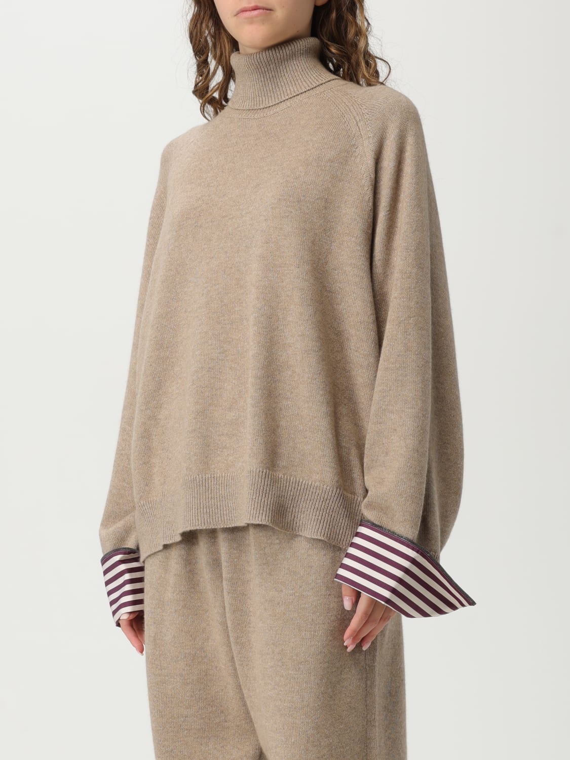 BRUNELLO CUCINELLI JERSEY: Jersey mujer Brunello Cucinelli, Marrón - Img 4