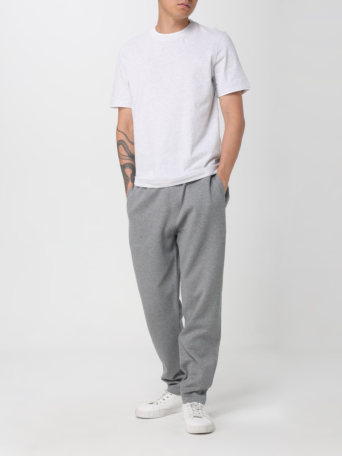 BRUNELLO CUCINELLI T-SHIRT: T-shirt men Brunello Cucinelli, Pearl - Img 2