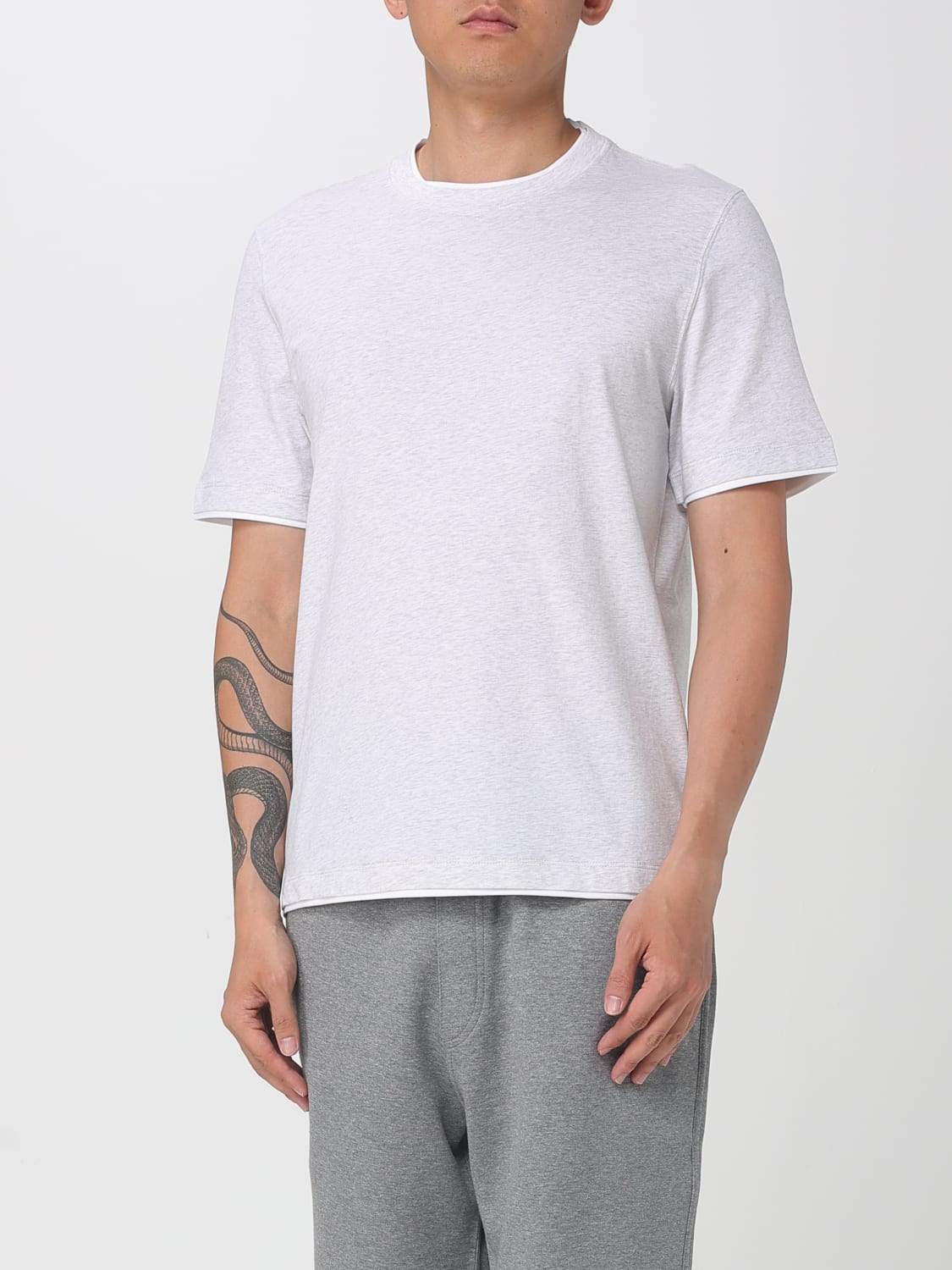 BRUNELLO CUCINELLI T-SHIRT: T-shirt men Brunello Cucinelli, Pearl - Img 4