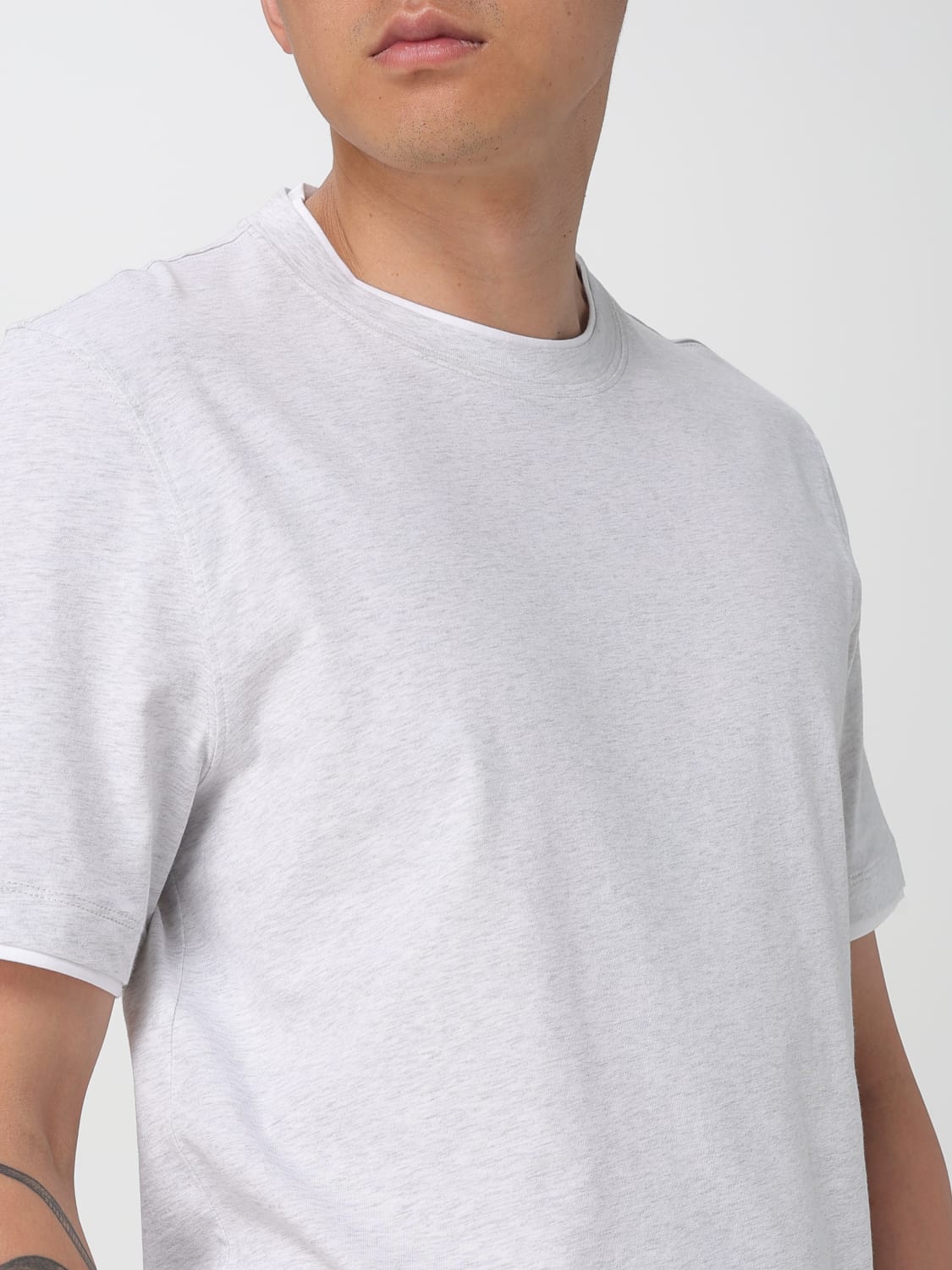BRUNELLO CUCINELLI T-SHIRT: T-shirt men Brunello Cucinelli, Pearl - Img 5