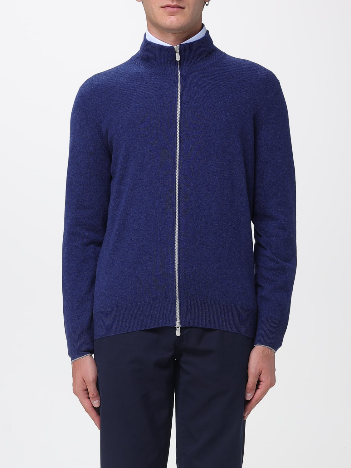 BRUNELLO CUCINELLI PULLOVER: Strickjacke herren Brunello Cucinelli, Blau 1 - Img 1