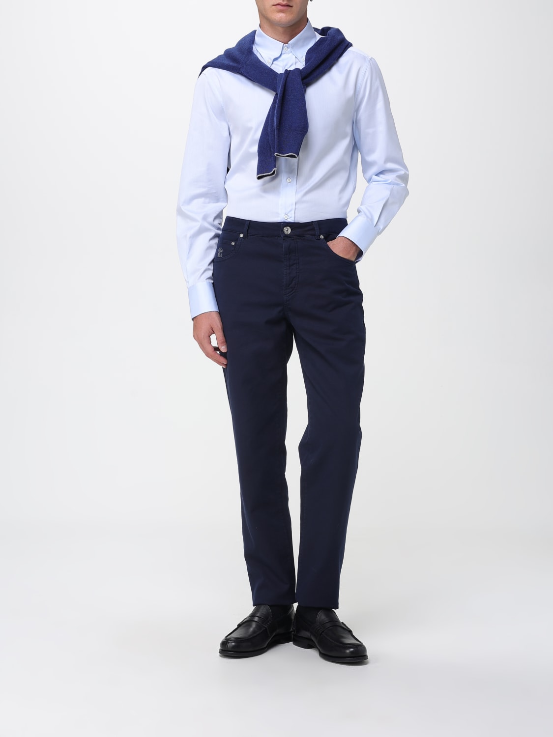 BRUNELLO CUCINELLI PULLOVER: Strickjacke herren Brunello Cucinelli, Blau 1 - Img 2