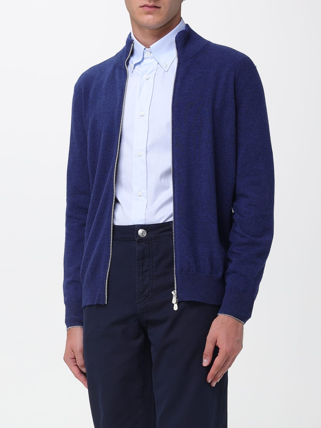 BRUNELLO CUCINELLI PULLOVER: Strickjacke herren Brunello Cucinelli, Blau 1 - Img 4