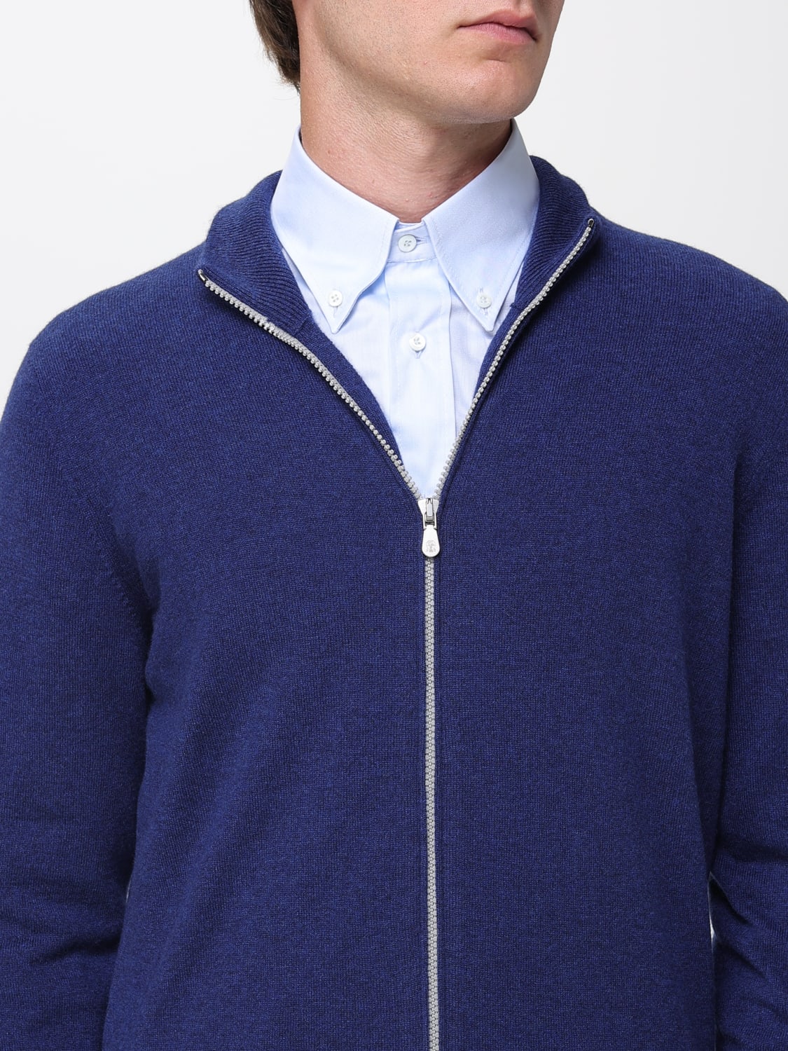BRUNELLO CUCINELLI PULLOVER: Strickjacke herren Brunello Cucinelli, Blau 1 - Img 5