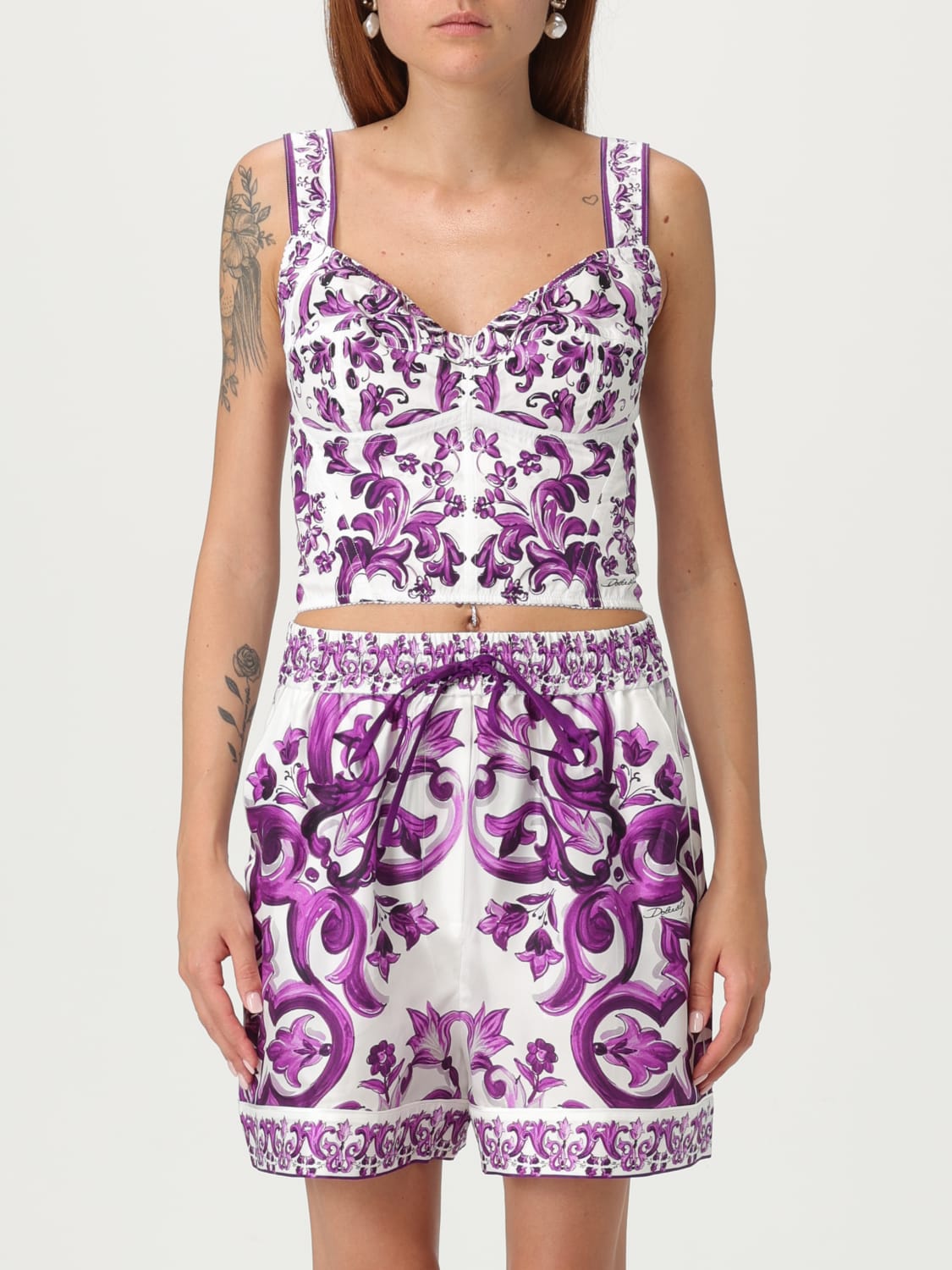 DOLCE & GABBANA TOP: Top femme Dolce & Gabbana, Violet - Img 1