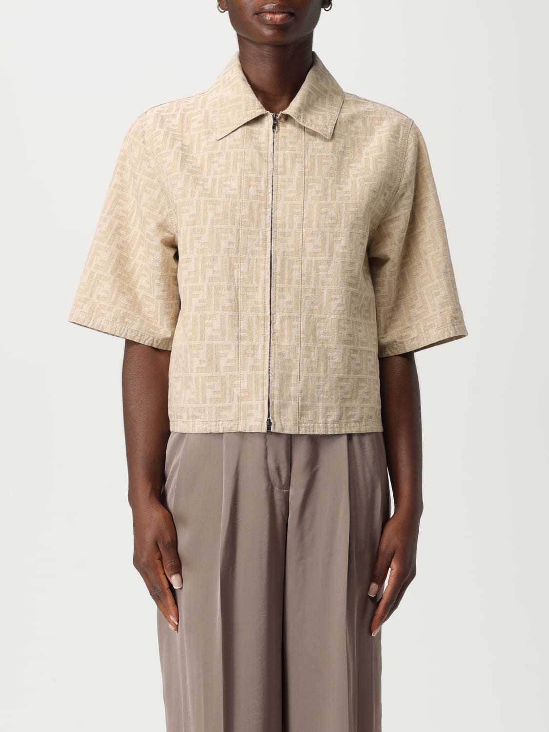 FENDI JACKET: Jacket woman Fendi, Beige - Img 1