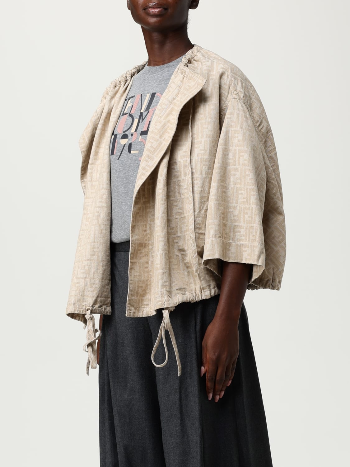 FENDI JACKET: Jacket woman Fendi, Beige - Img 4