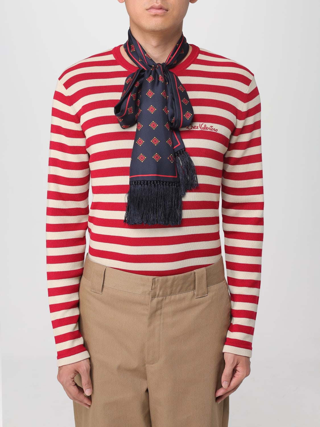 VALENTINO GARAVANI BUFANDA: Bufanda hombre Valentino Garavani, Azul Marino - Img 2