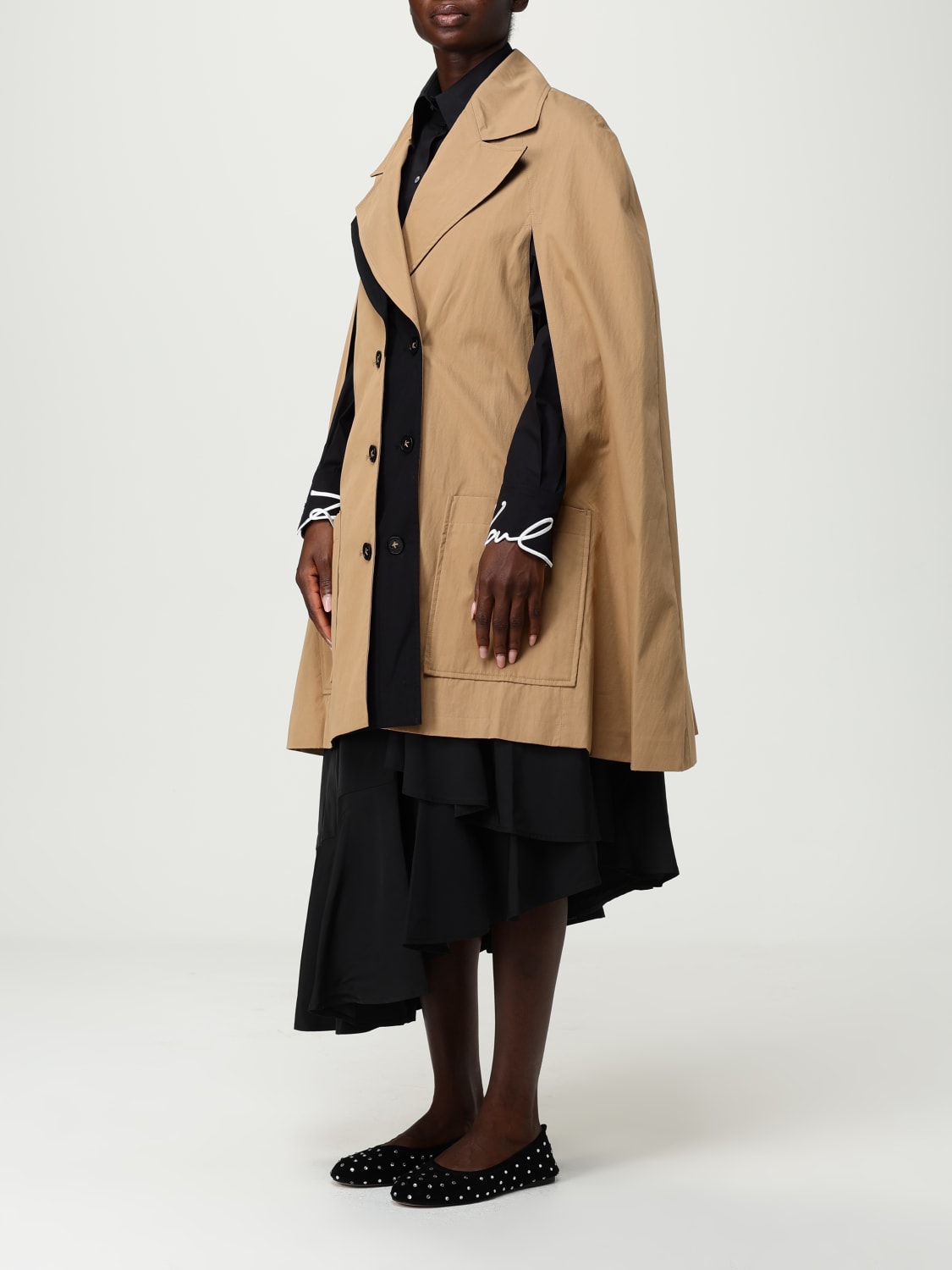 KARL LAGERFELD MANTEL: Pelerine damen Karl Lagerfeld, Beige - Img 4