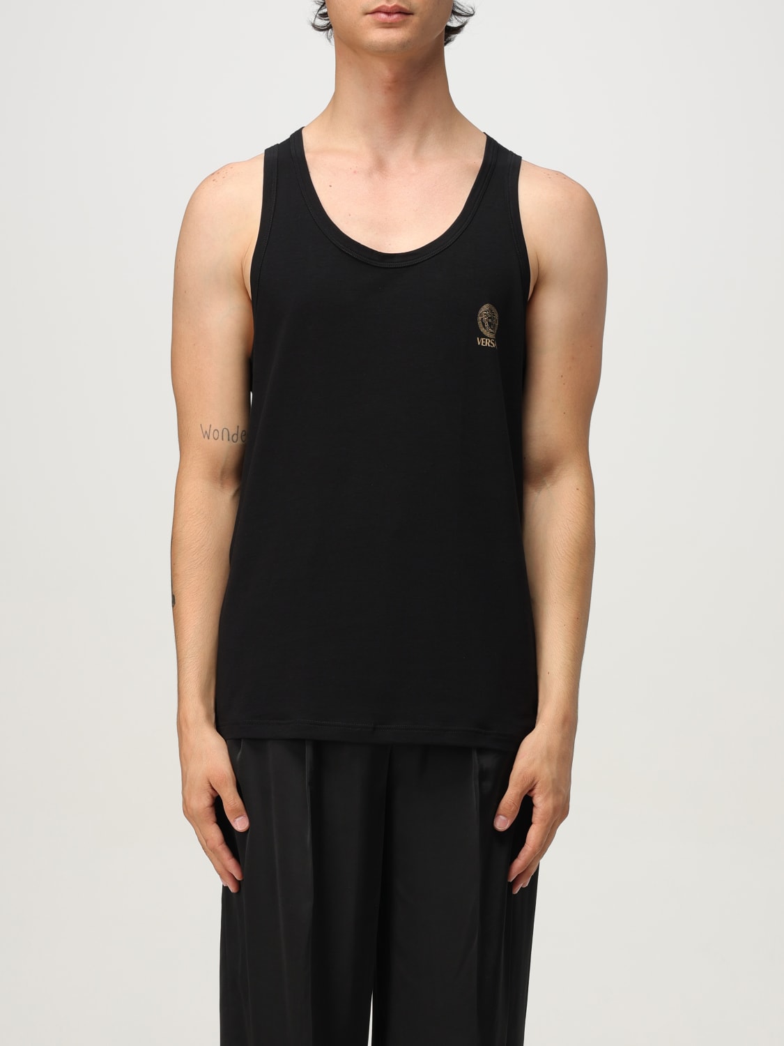 VERSACE T-SHIRT: Underwear men Versace, Black - Img 1