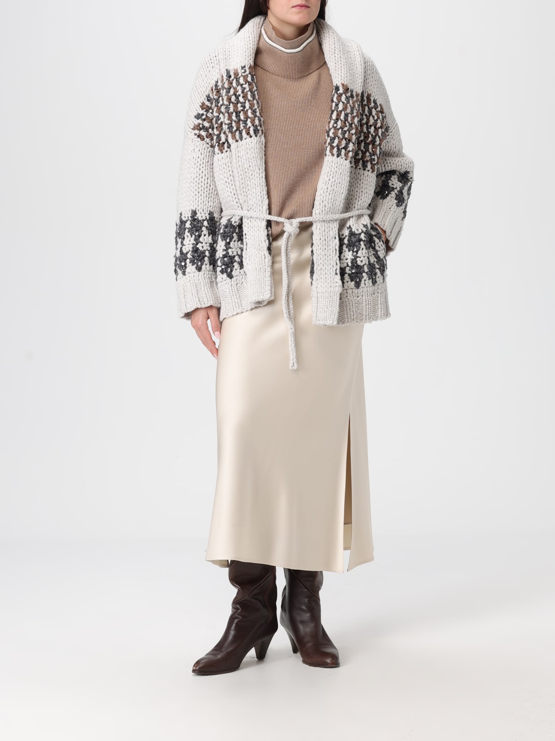 BRUNELLO CUCINELLI PULL: Pull femme Brunello Cucinelli, Noisette - Img 2