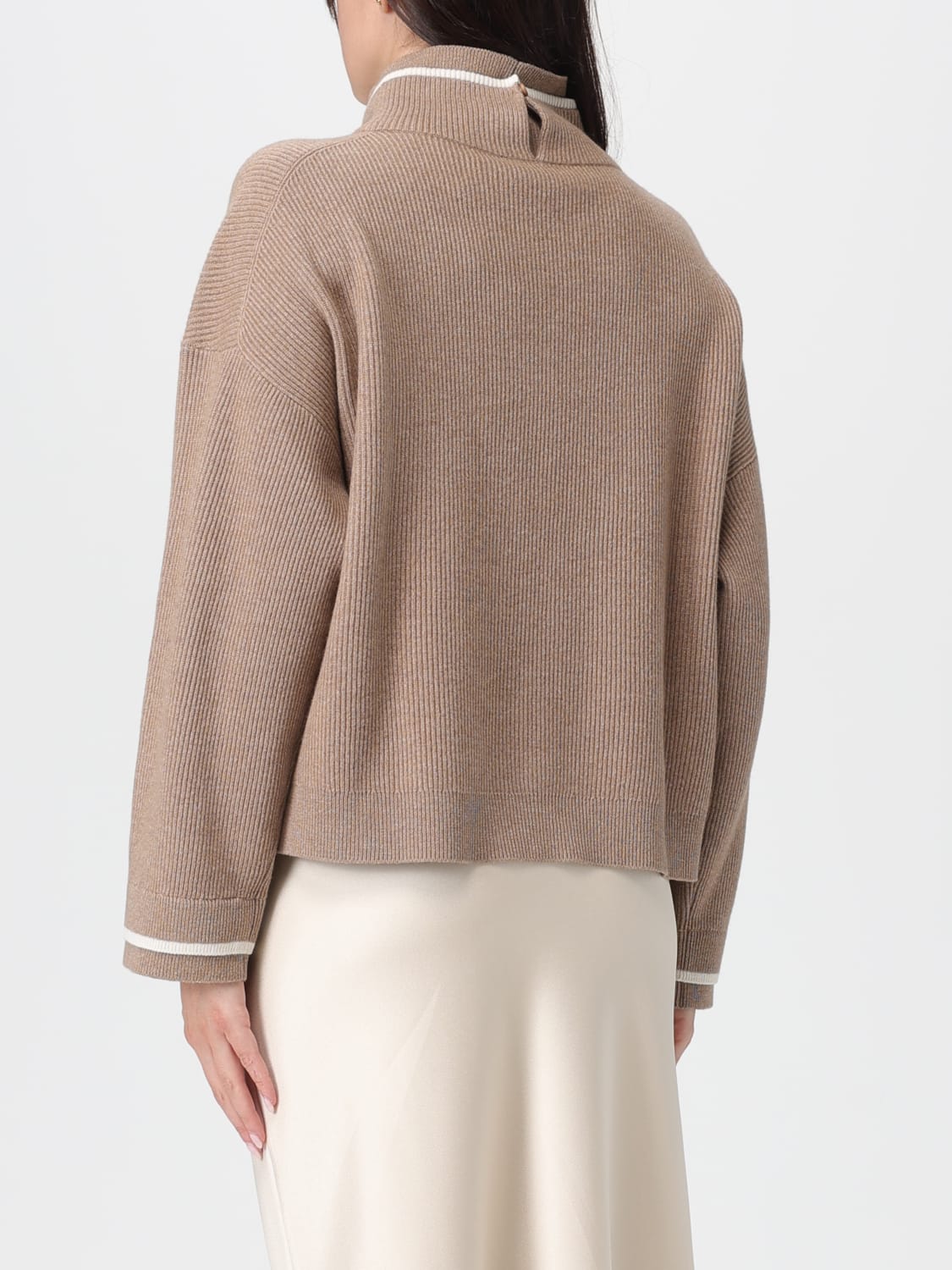 BRUNELLO CUCINELLI PULL: Pull femme Brunello Cucinelli, Noisette - Img 3