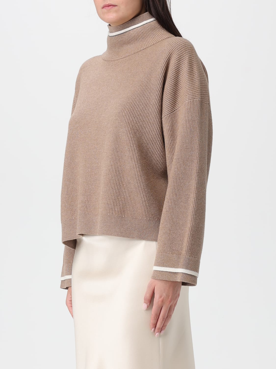 BRUNELLO CUCINELLI PULL: Pull femme Brunello Cucinelli, Noisette - Img 4