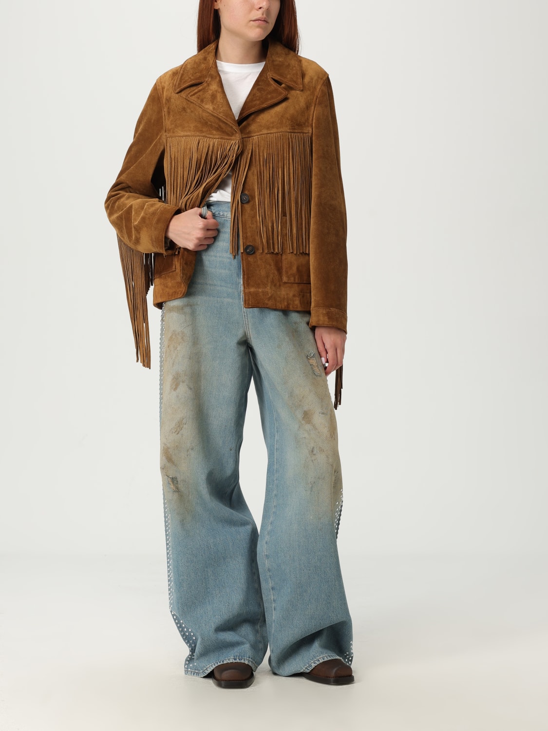 GOLDEN GOOSE VAQUEROS: Vaquero mujer Golden Goose, Azul Oscuro - Img 2