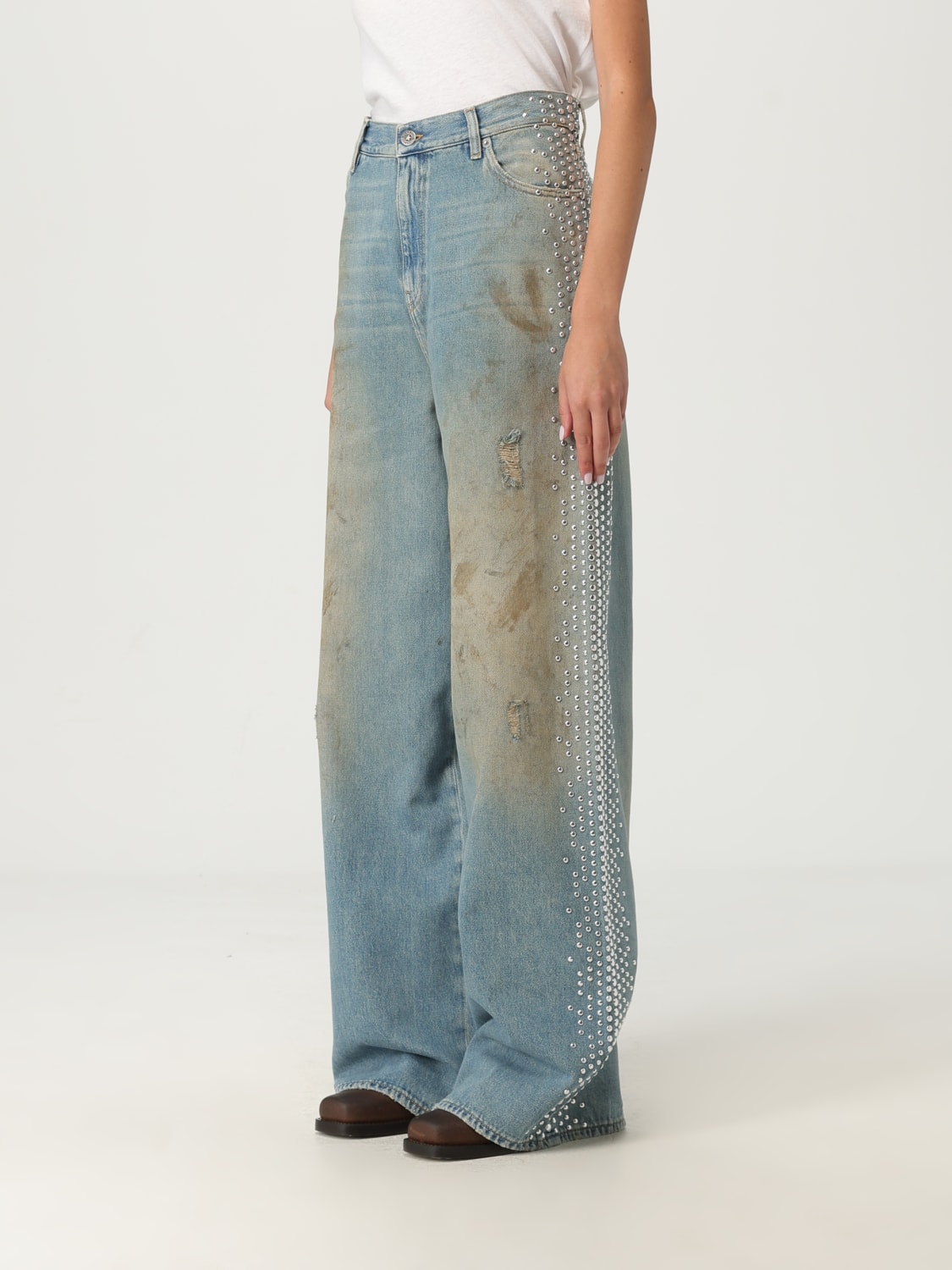 GOLDEN GOOSE VAQUEROS: Vaquero mujer Golden Goose, Azul Oscuro - Img 4