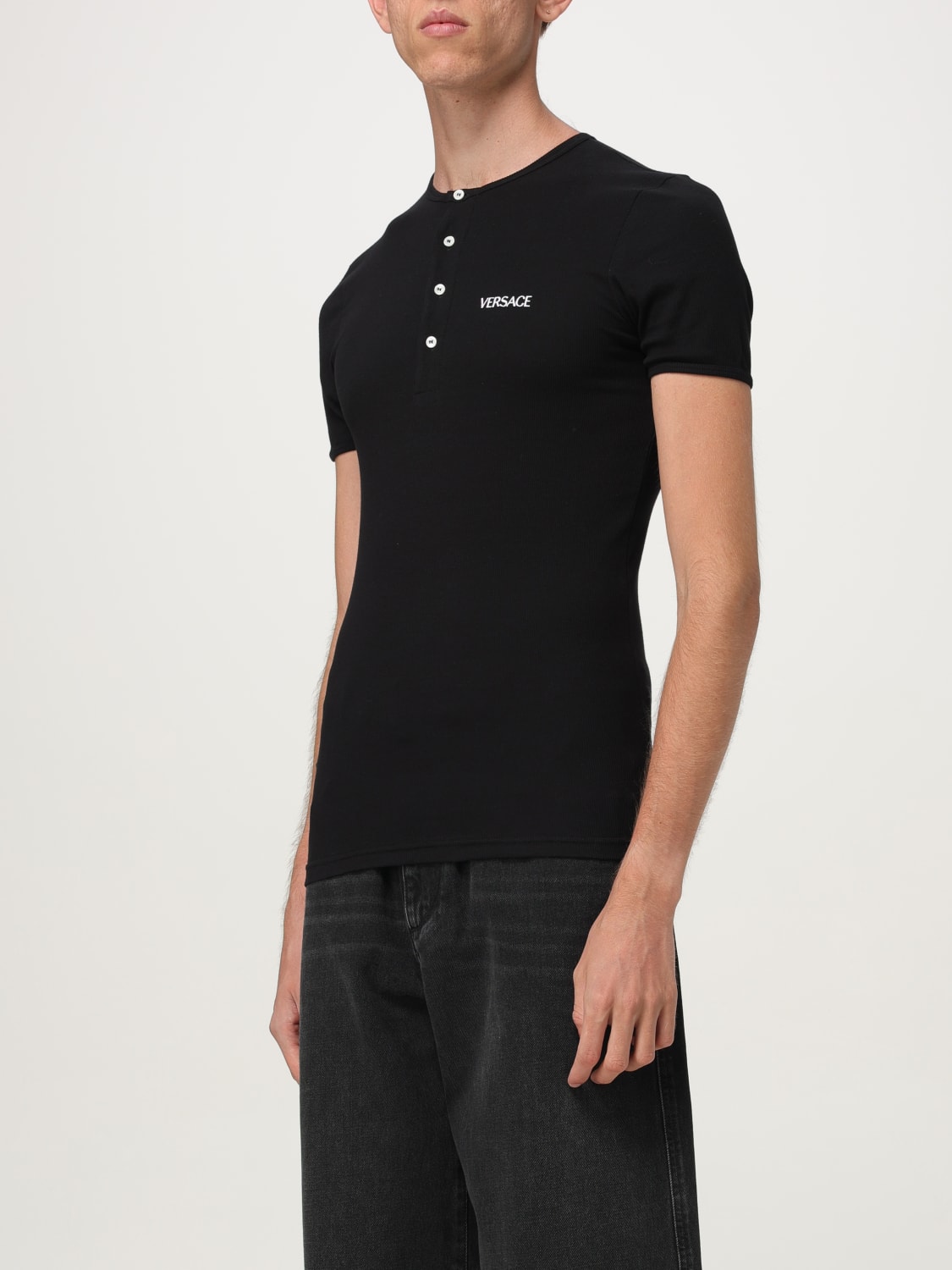 VERSACE T-SHIRT: Unterwäsche herren Versace, Schwarz - Img 4