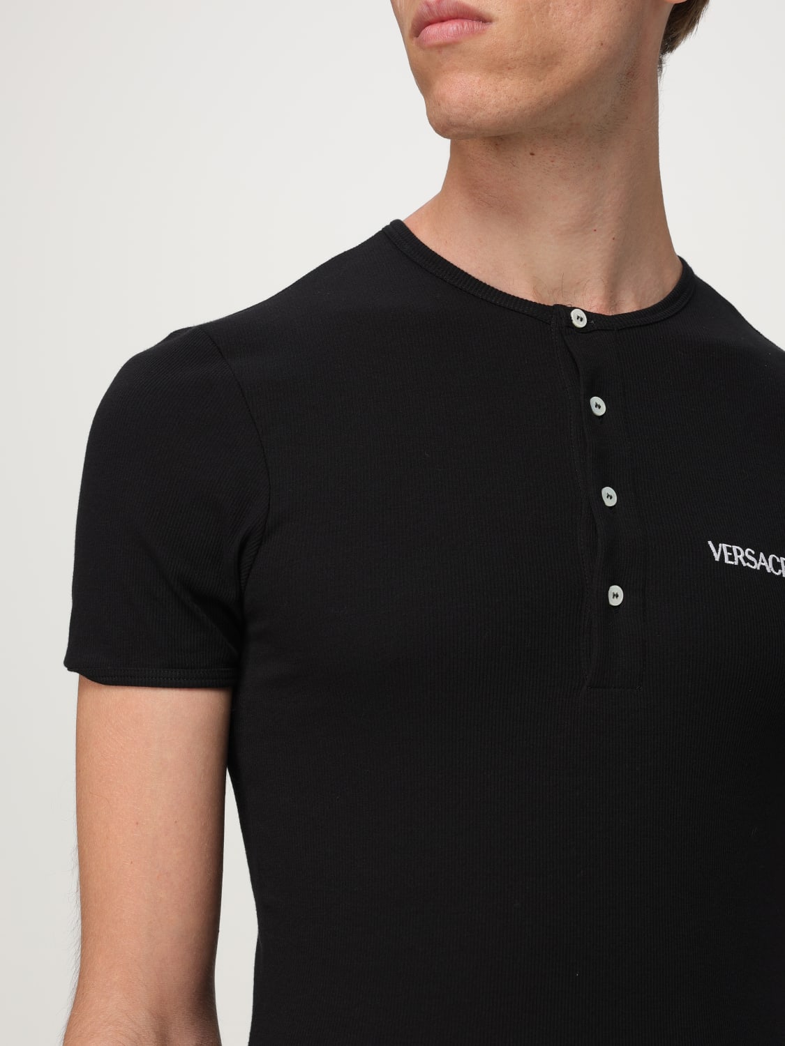 VERSACE T-SHIRT: Unterwäsche herren Versace, Schwarz - Img 5