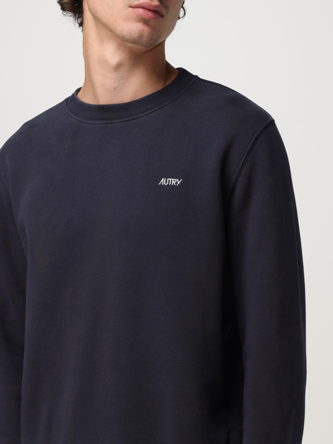 AUTRY FELPA: Felpa basic Autry in cotone con logo ricamato, Blue - Img 3