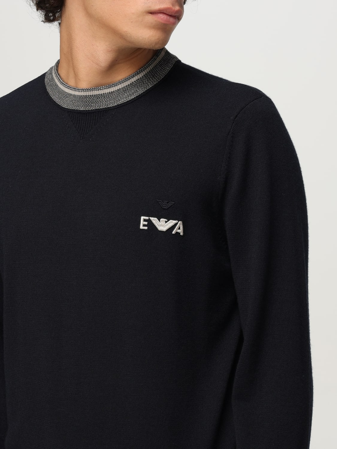 EMPORIO ARMANI 毛衣: 毛衣 男士 Emporio Armani, 蓝色 - Img 3