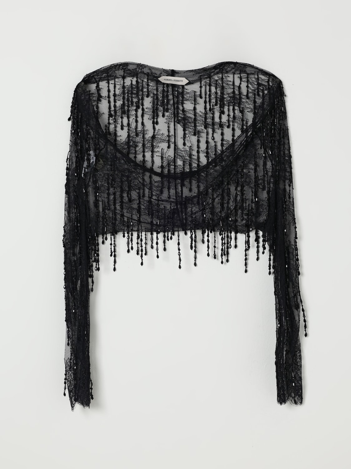 ALBERTA FERRETTI 外套: 围巾 女士 Alberta Ferretti, 黑色 - Img 2