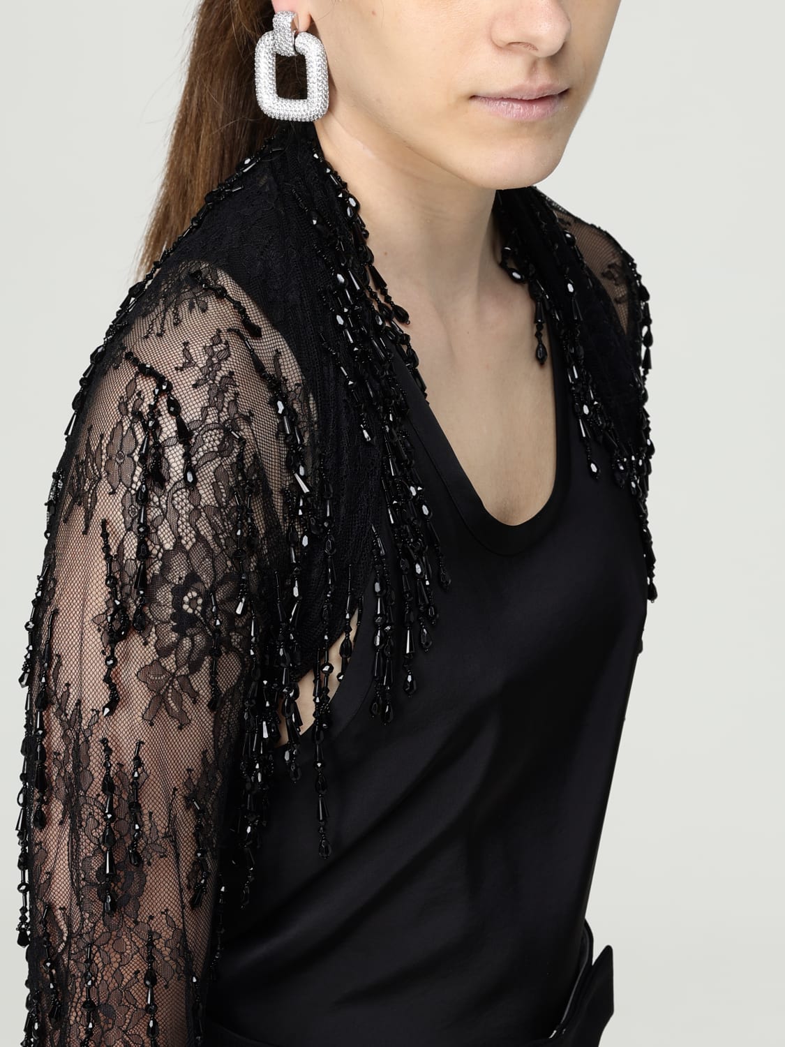 ALBERTA FERRETTI 外套: 围巾 女士 Alberta Ferretti, 黑色 - Img 5