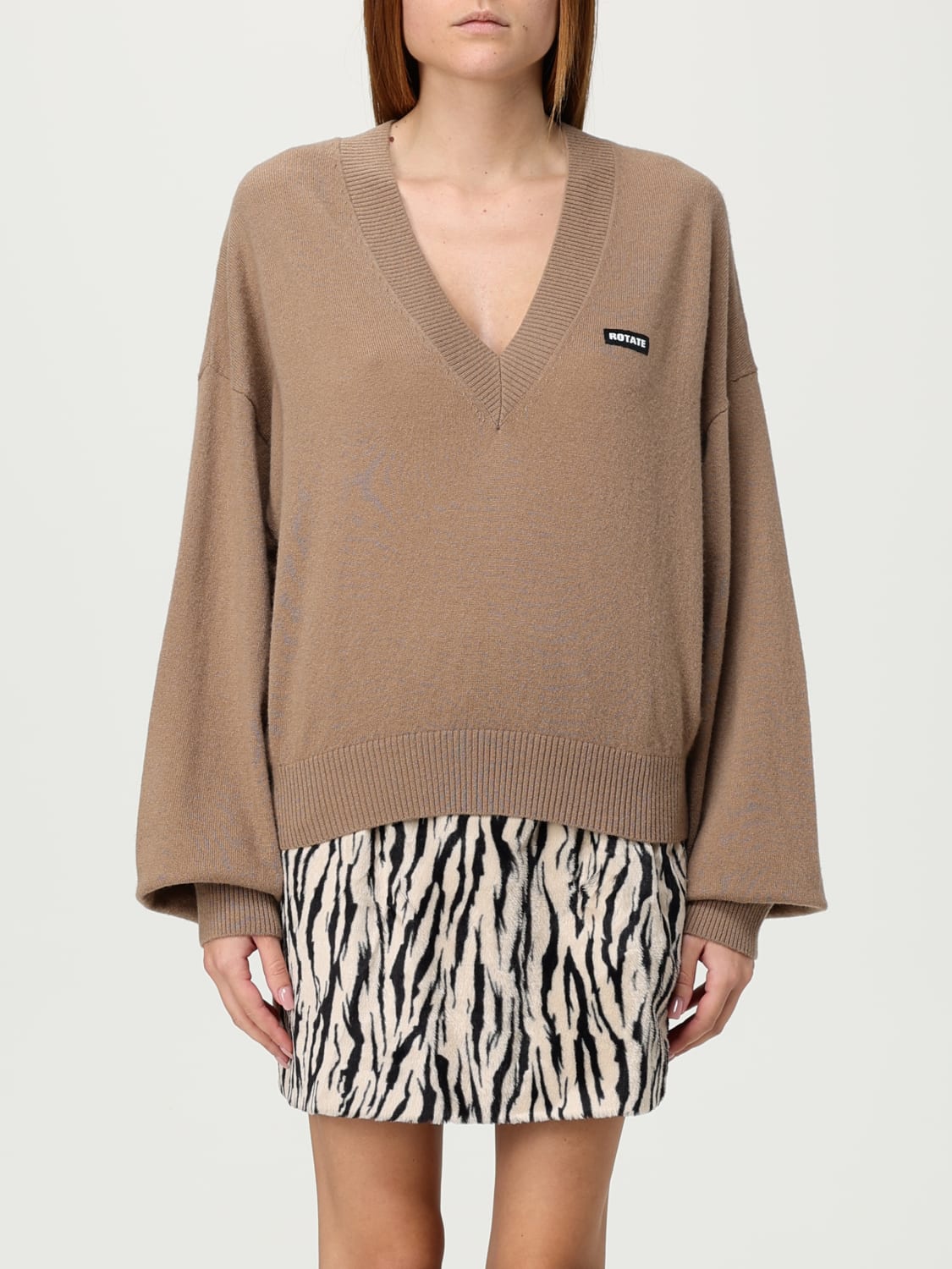 ROTATE PULL: Pull femme Rotate, Beige - Img 1