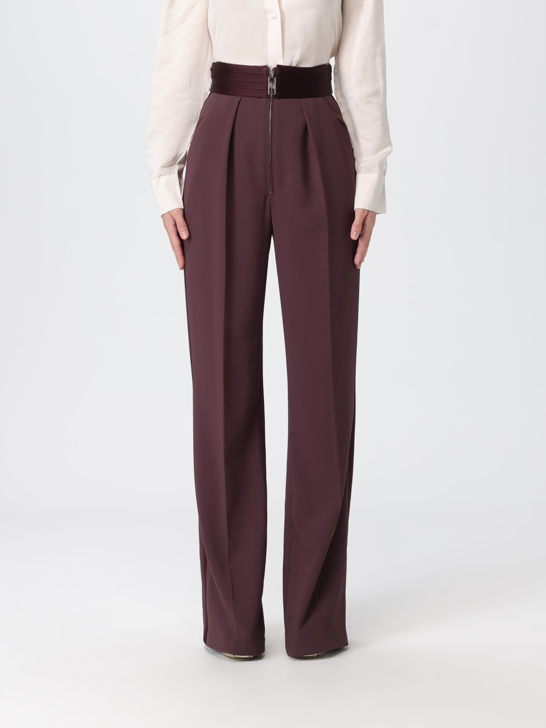 ELISABETTA FRANCHI PANTALONES: Pantalón mujer Elisabetta Franchi, Vino - Img 1