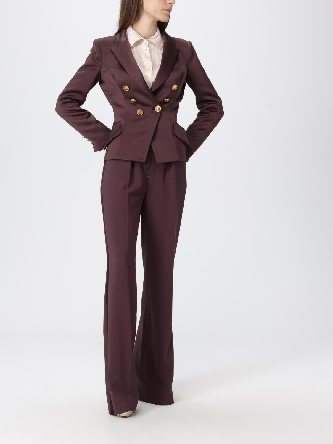 ELISABETTA FRANCHI PANTALONES: Pantalón mujer Elisabetta Franchi, Vino - Img 2