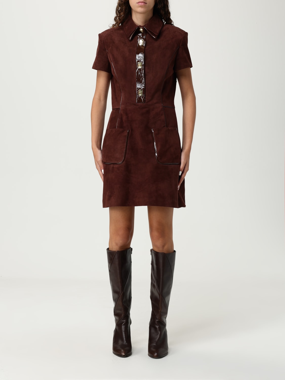 ELISABETTA FRANCHI DRESS: Dress woman Elisabetta Franchi, Brown - Img 1