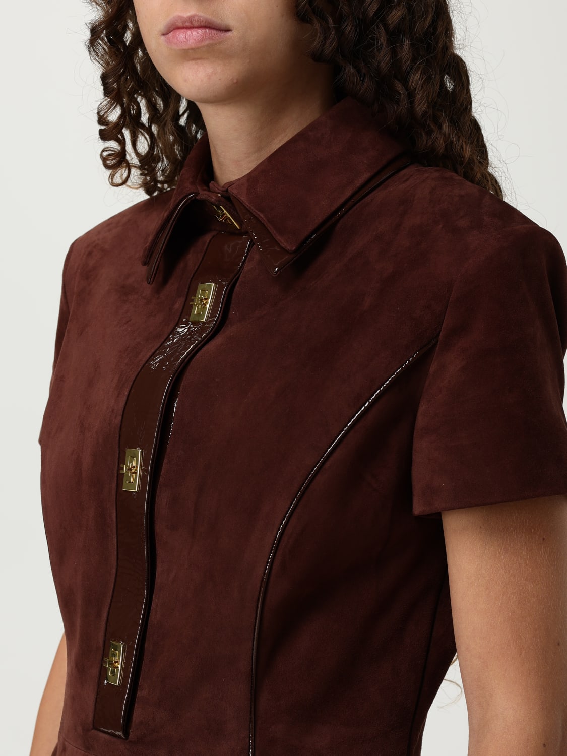 ELISABETTA FRANCHI DRESS: Dress woman Elisabetta Franchi, Brown - Img 3