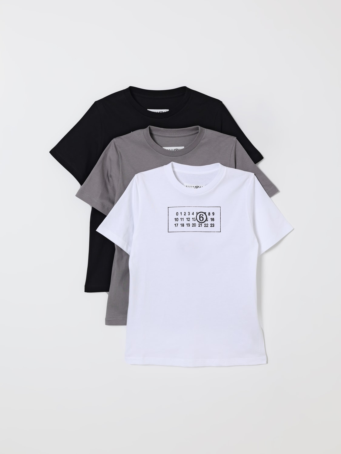 MM6 MAISON MARGIELA T-SHIRT: Set 3 t-shirt in cotone con logo Mm6 Maison Margiela, Bianco - Img 1