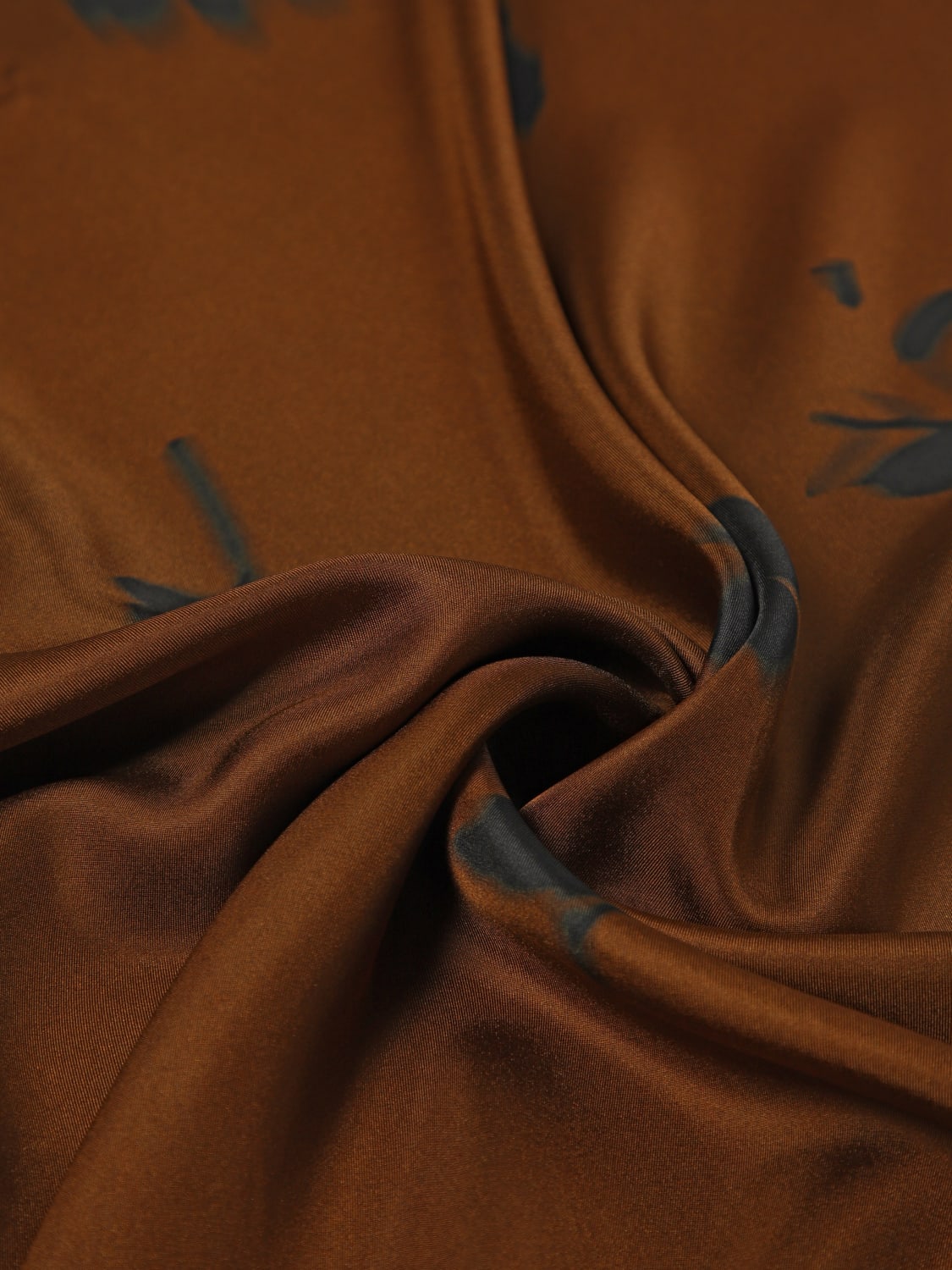 MM MAX MARA FOULARD: Foulard MM Max Mara in seta stampata , Tabacco - Img 3